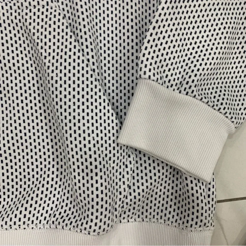 G-Star Raw Hoodie Men XL Polka Dot Hoodie White Canguro Pockets Hems White Band